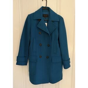 NWT Ann Taylor Wool Blend Refined Peacoat Lagoon Blue Sz Small S Peacock Teal